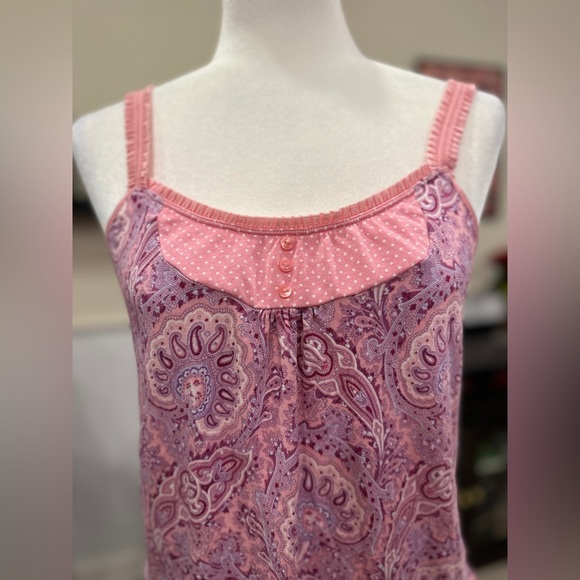 Gap Pink Polka Dot Paisley Cami Tank Women’s Medium Vintage Y2K - Picture 2 of 5